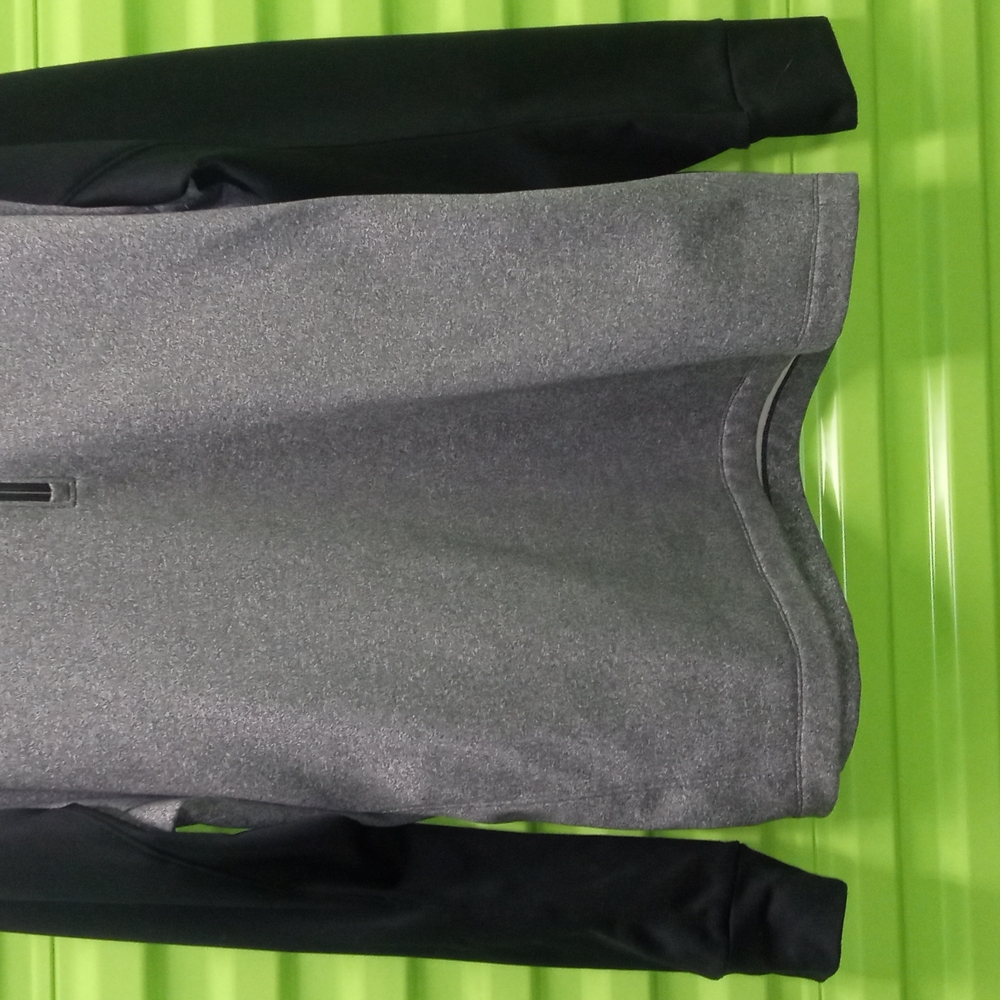 Gray and Black Quarter-Zip Pullover
